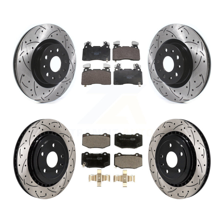 Front Rear Drill Slot Brake Rotor Ceramic Pad Kit For Chevrolet Camaro With Brembo Brakes KDT-101880