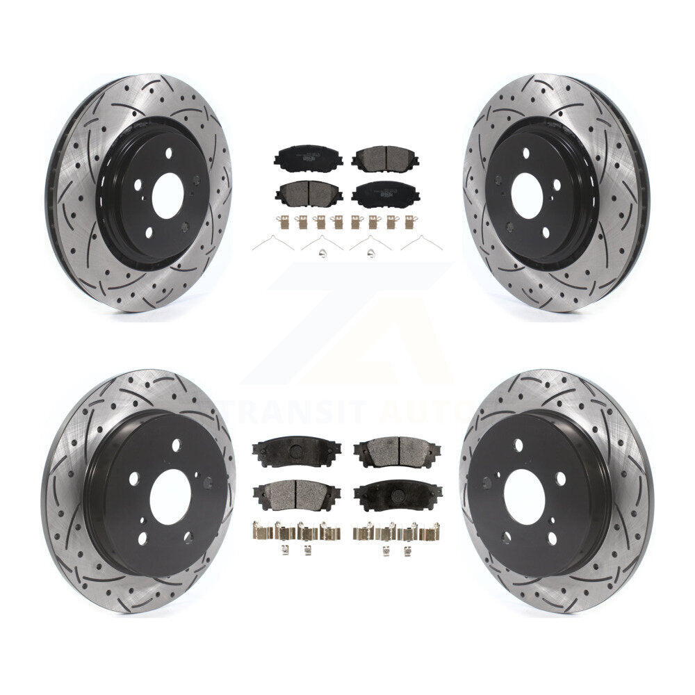 Front Rear Drill Slot Brake Rotors Ceramic Pad Kit For 2020 Toyota Camry With TRD Package KDT-101897