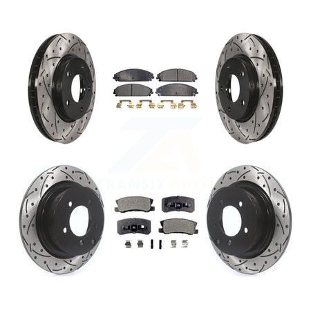 Front Rear Drill Slot Disc Brake Rotors Ceramic Pad Kit For 2008-2009 Dodge Caliber SRT-4 KDT-101901