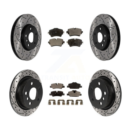 Front Rear Drill Slot Brake Rotors Ceramic Pad Kit For 2022 Mini Cooper S with GAS engine KDT-101929