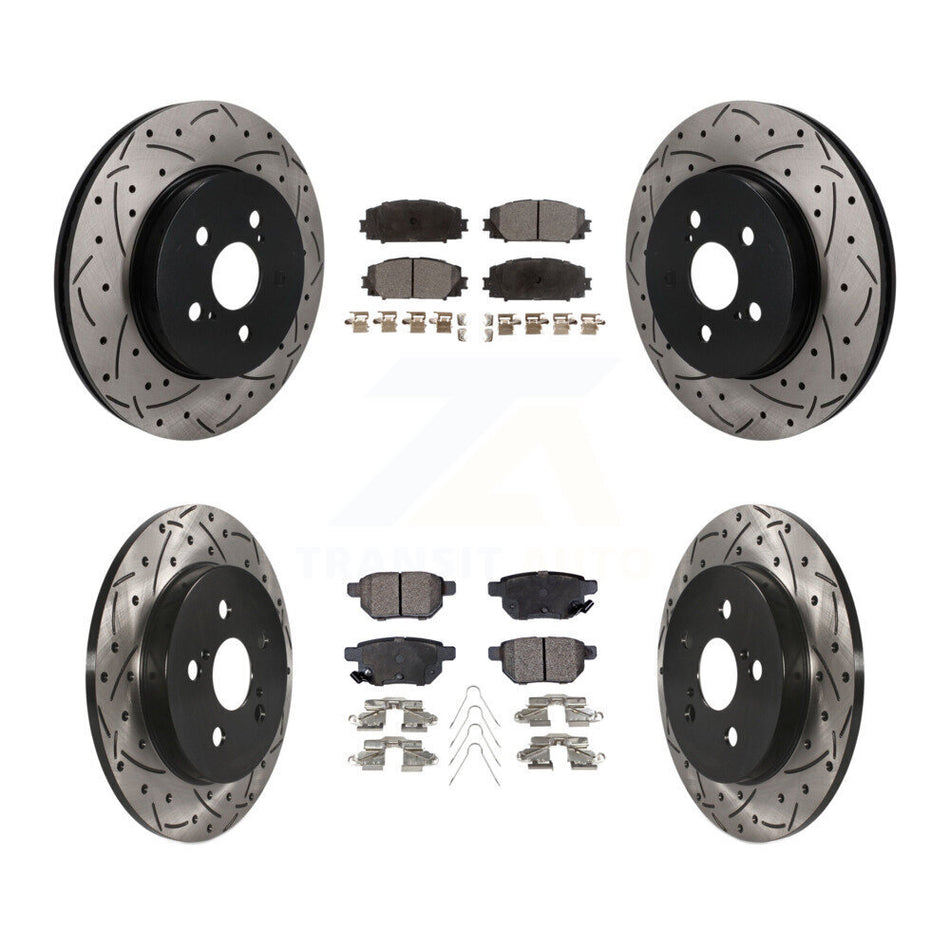 Front Rear Drill Slot Brake Rotors Ceramic Pad Kit For 2019 Toyota Prius Prime From 05 19 KDT-101933