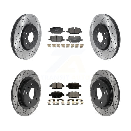 Front Rear Drilled Slot Disc Brake Rotors Ceramic Pad Kit For 2020 Chevrolet Equinox 2.0L KDT-101935