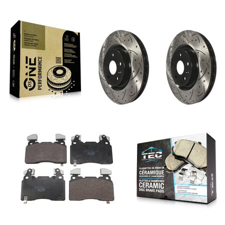 Front Coated Drilled Slotted Disc Brake Rotor And Ceramic Pad Kit For Chevrolet Camaro SS KDT-101980