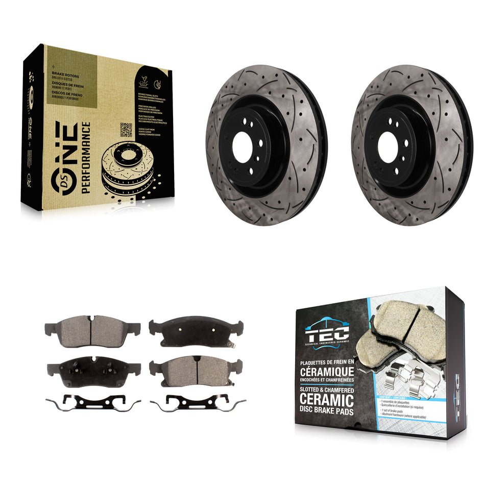 Front Drill Slot Brake Rotors Ceramic Pad Kit For Mercedes-Benz GL350 GLE400 GLS450 ML400 KDT-102012