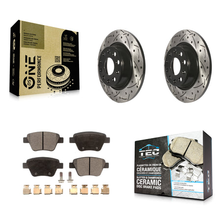 Rear Coat Drill Slot Disc Brake Rotors Ceramic Pad Kit For Audi A3 Quattro Volkswagen Eos KDT-102019