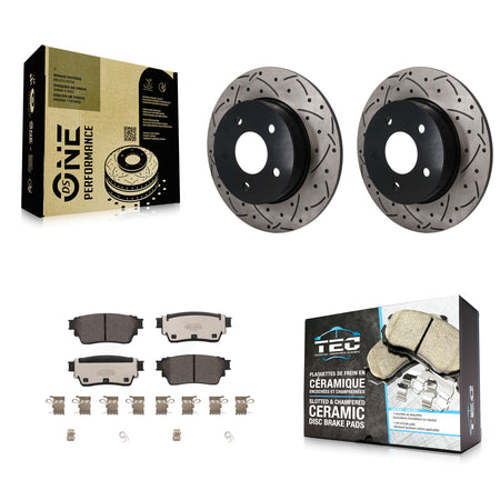 Rear Coated Drilled Slotted Disc Brake Rotors And Ceramic Pad Kit For Nissan Kicks Altima KDT-102023