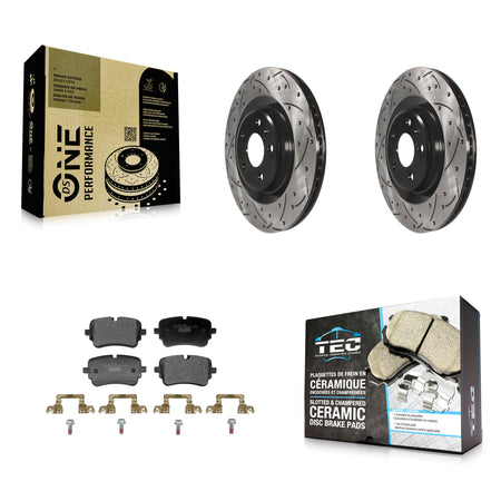 Rear Drilled Slot Brake Rotors Ceramic Pad Kit For Audi S8 With 330mm Diameter Rotor KDT-102037