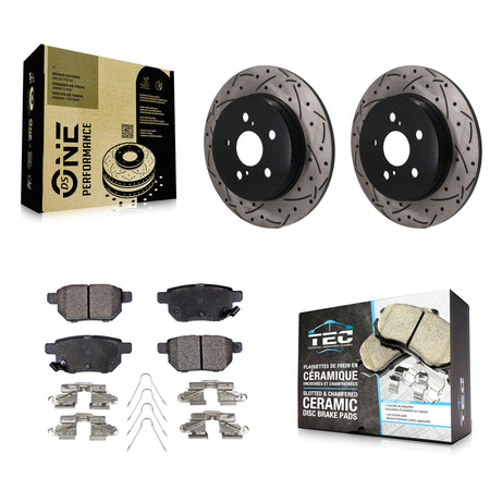 Rear Drill Slot Brake Rotors Ceramic Pad Kit For Toyota Corolla With Manual Parking KDT-102054