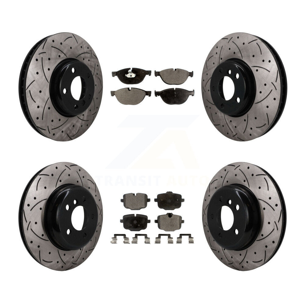 Front Rear Disc Brake Rotor And Ceramic Pad Kit (6Pc) For BMW 550i xDrive 650i Gran Coupe KDT-102095