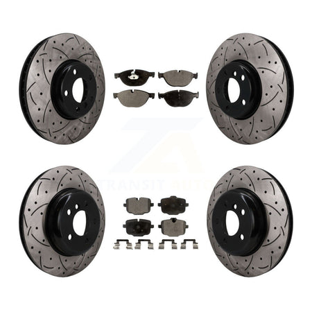 Front Rear Disc Brake Rotor And Ceramic Pad Kit (6Pc) For BMW 550i xDrive 650i Gran Coupe KDT-102095