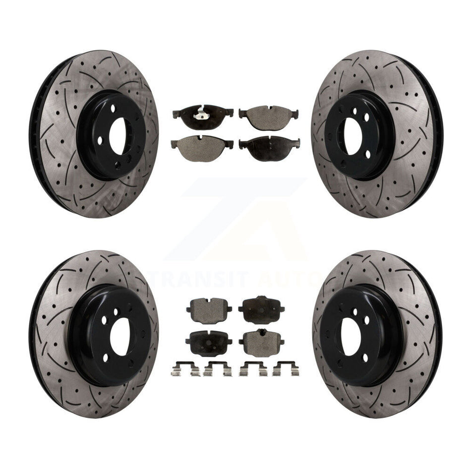 Front Rear Disc Brake Rotor And Ceramic Pad Kit (6Pc) For BMW 550i xDrive 650i Gran Coupe KDT-102095