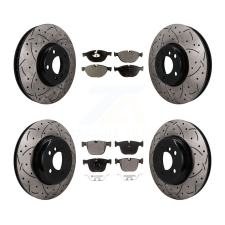 Front Rear Disc Brake Rotor And Ceramic Pad Kit (6Pc) For BMW 535i GT xDrive 740Li 740i 7 KDT-102096