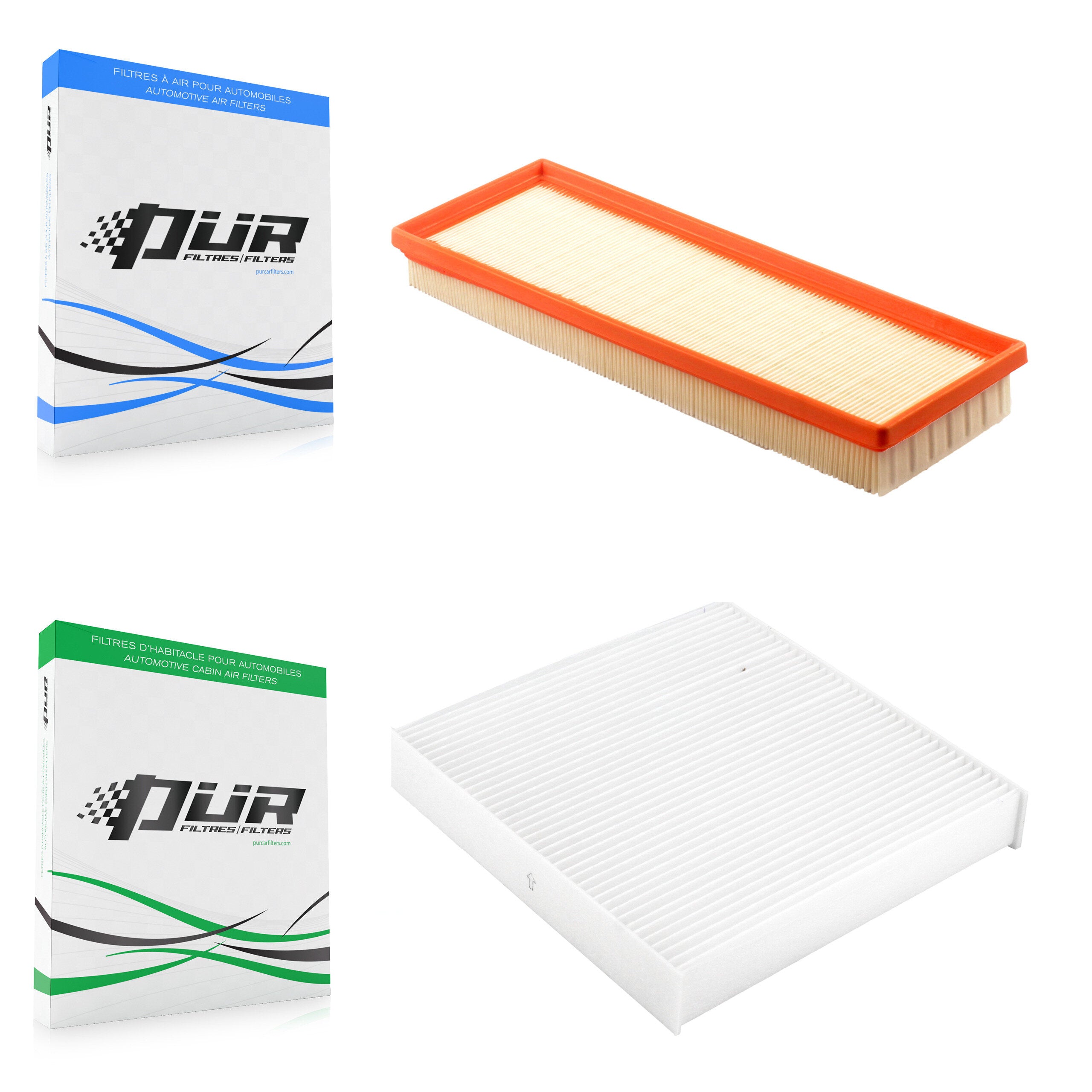 1x Air + 1x Cabin Filter (2 Total) Kit For 12-17 Fiat 500 1.4L with Naturally Aspirated KFL-100016