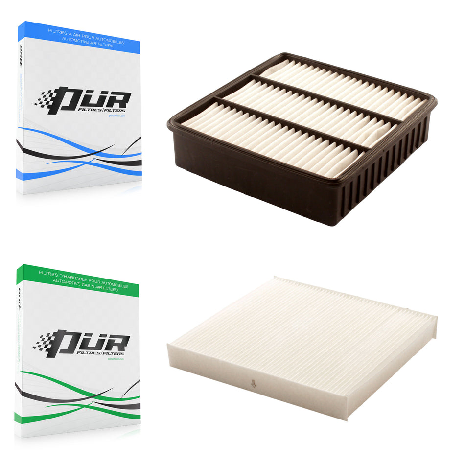 1x Air + 1x Cabin Filter (2 Total) Kit For 11 Mitsubishi Lancer Turbocharged Length 215mm KFL-100227