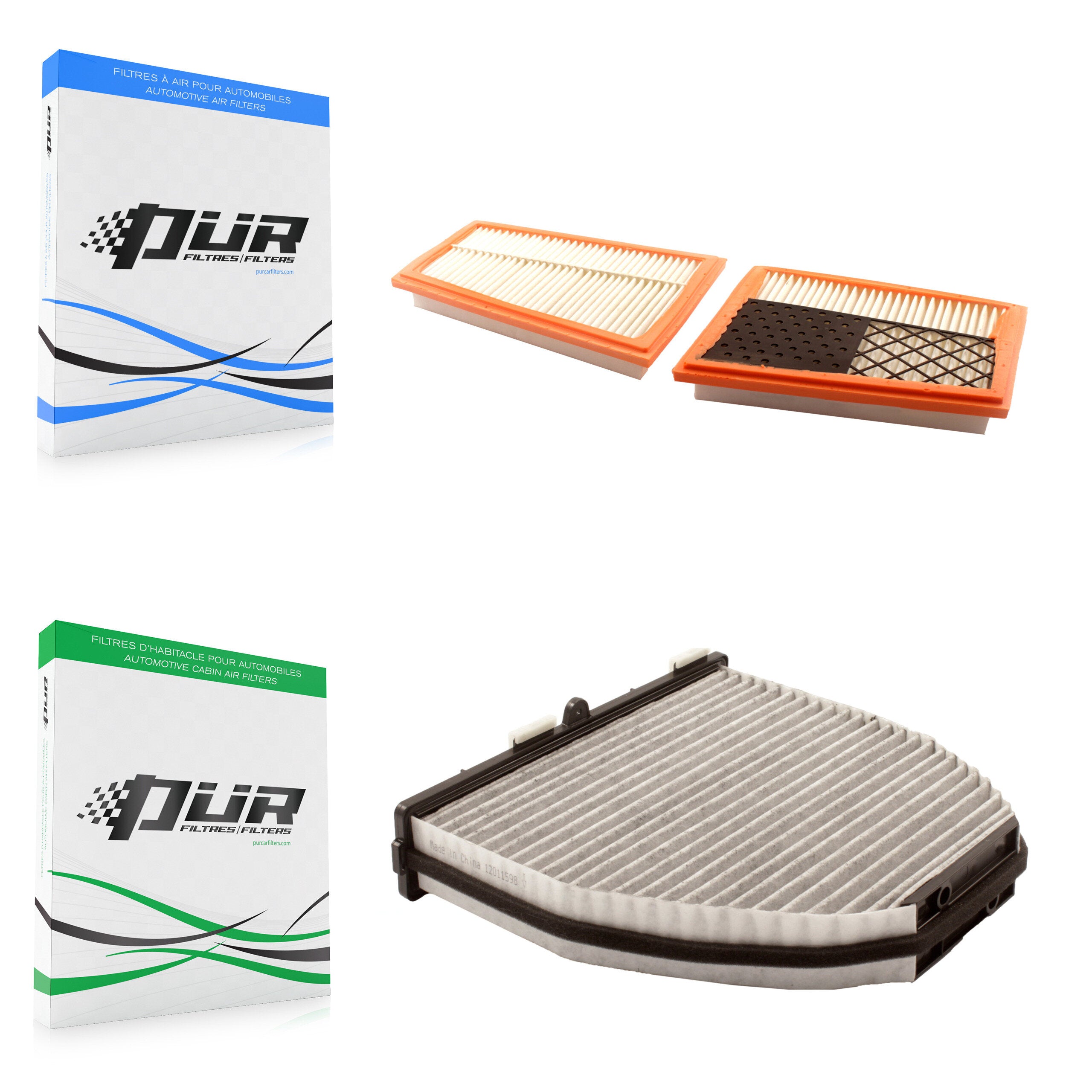 1x Air + 1x Cabin Filter (2 Total) Kit For 2011-2013 Mercedes-Benz E350 3.0L KFL-100312