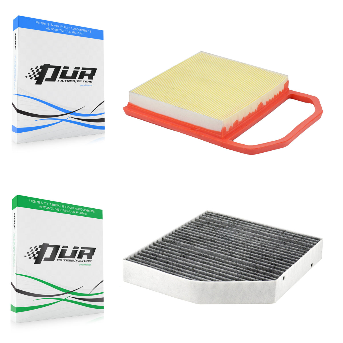 1x Air + 1x Cabin Filter (2 Total) Kit For Mercedes-Benz C43 AMG GLC43 C400 E400 E43 KFL-103042
