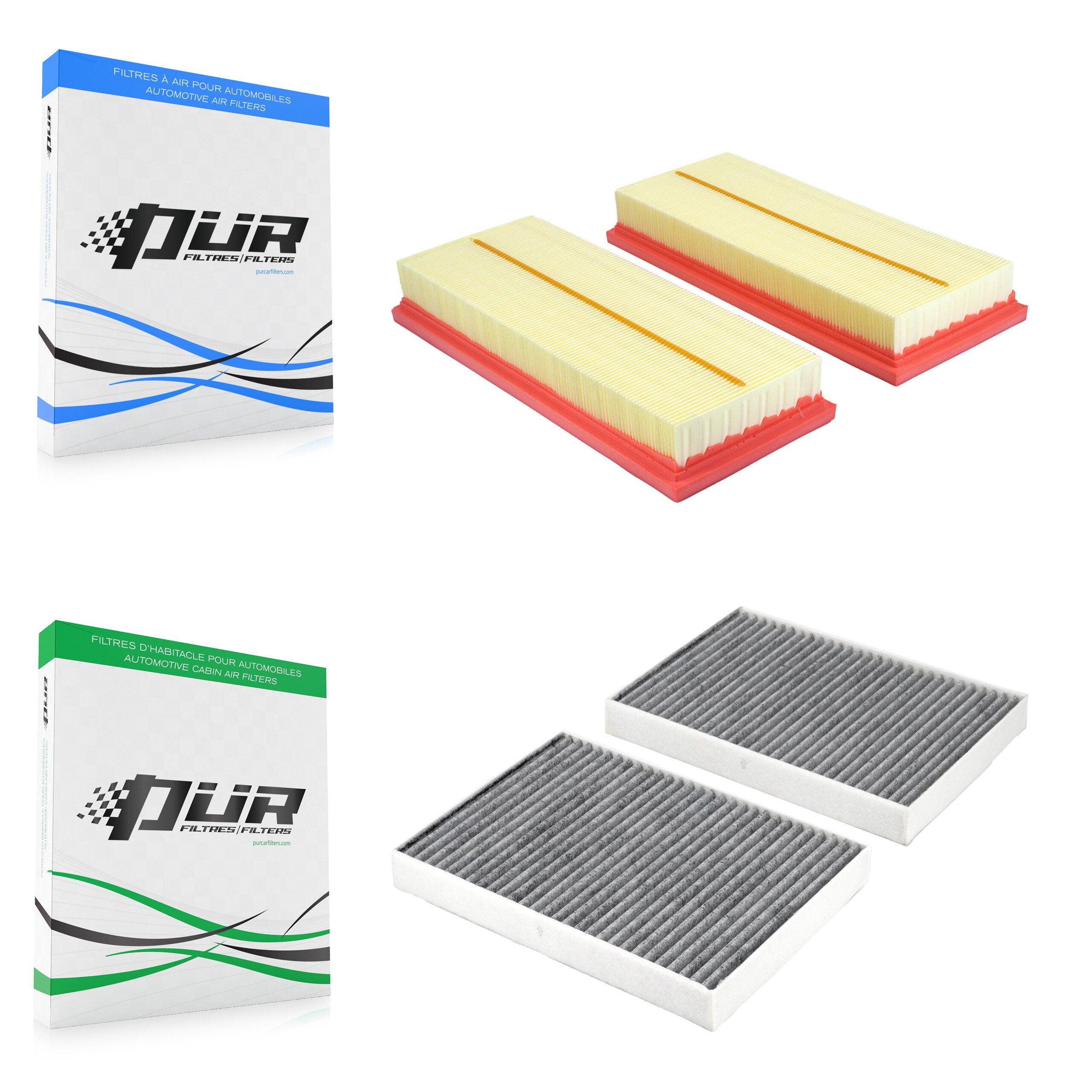 1x Air + 1x Cabin Filter (2 Total) Kit For Mercedes-Benz S550 S63 AMG CL550 CL63 KFL-103101