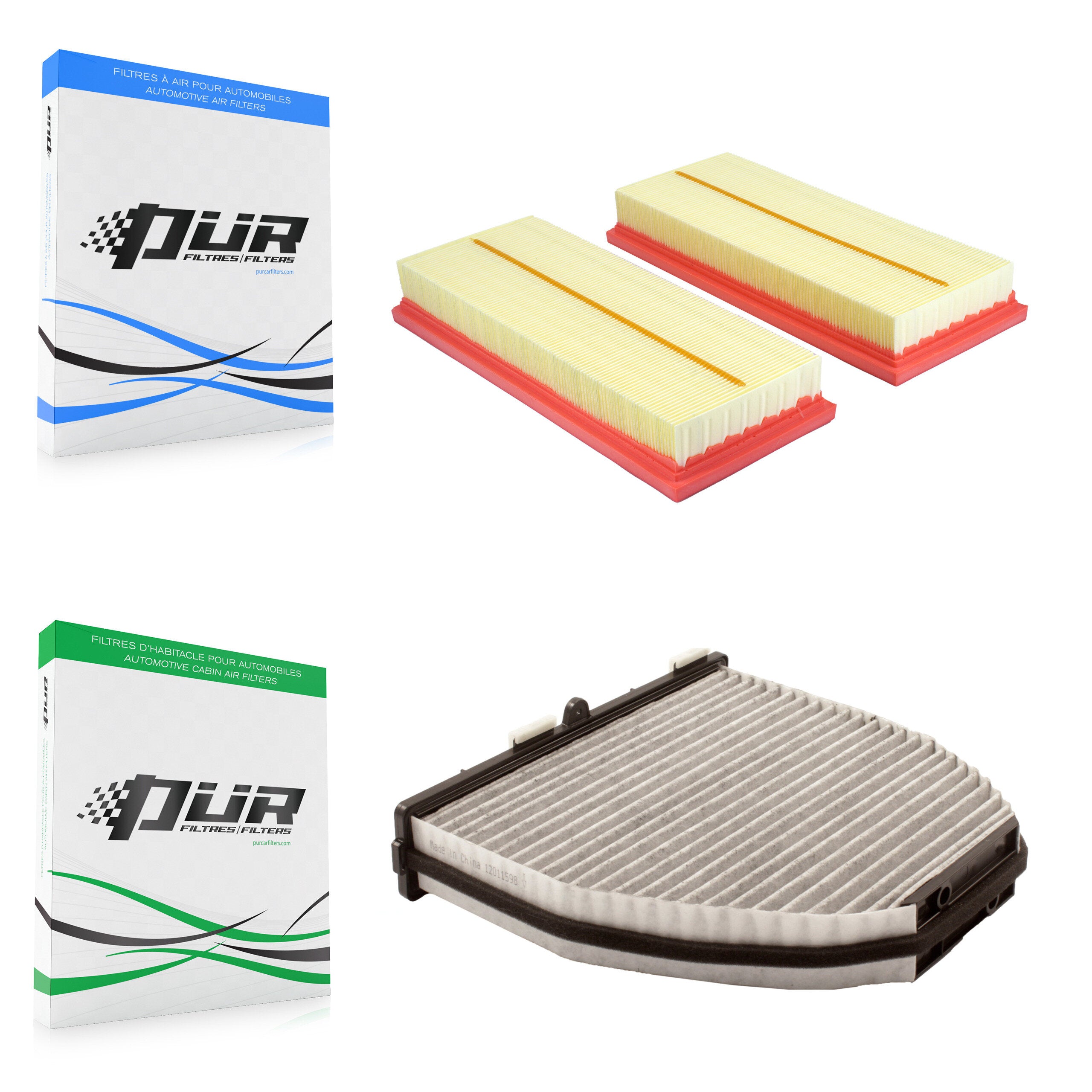 1x Air + 1x Cabin Filter (2 Total) Kit For Mercedes-Benz CLS550 E550 SL550 SL63 AMG E63 S KFL-103198