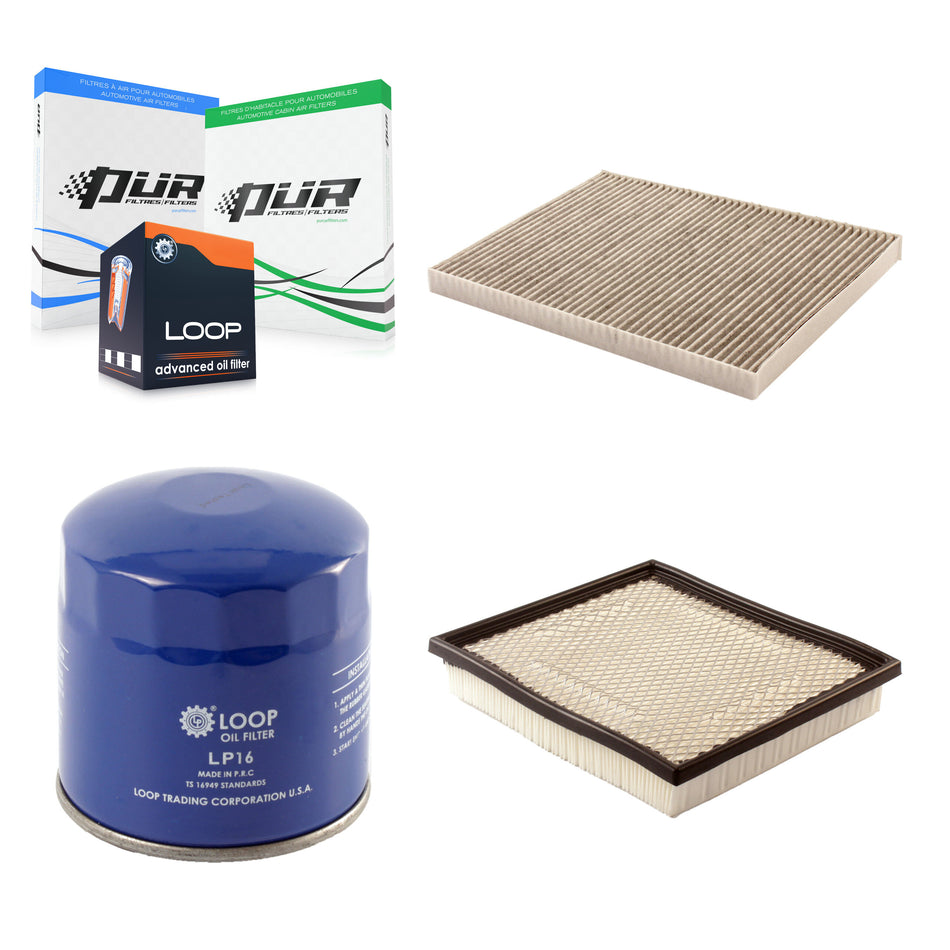 1x Air + 1x Cabin + 1x Engine Oil Filter Filter (3 Total) Kit For Dodge Caravan Grand & KFM-100119