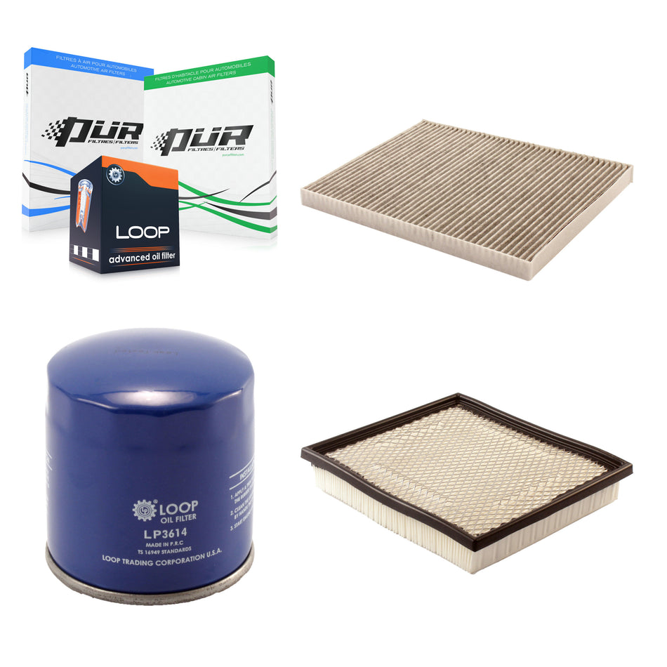 1x Air + 1x Cabin + 1x Engine Oil Filter Filter (3 Total) Kit For Dodge Caravan Grand & KFM-100121