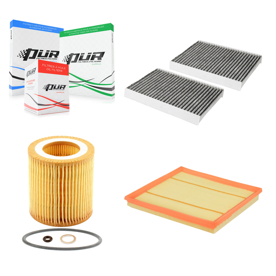 1x Air + 1x Cabin + 1x Engine Cartridge Oil Filter (3 Total) Kit For BMW 535i xDrive GT 5 KFM-100381