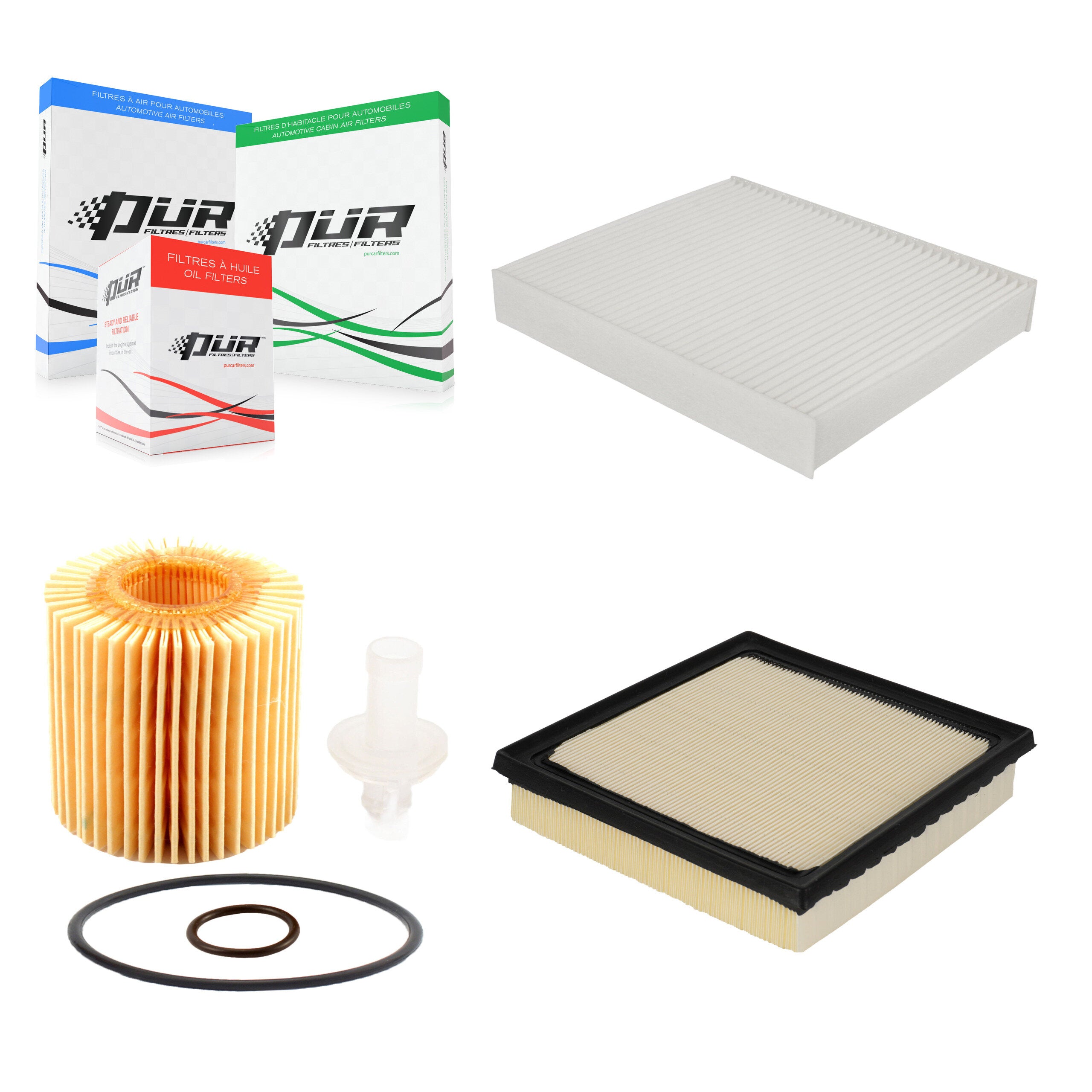 1x Air + 1x Cabin + 1x Engine Cartridge Oil Filter (3 Total) Kit For Toyota Camry Lexus KFM-100394