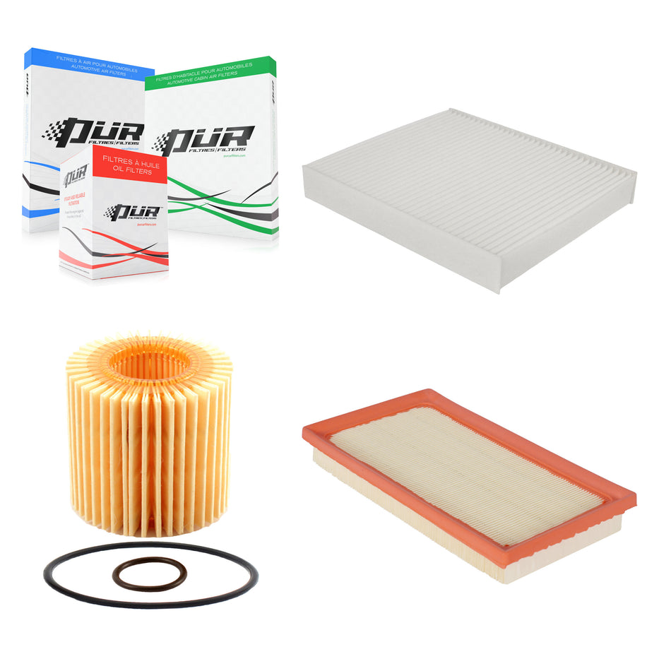 1x Air + 1x Cabin + 1x Engine Cartridge Oil Filter (3 Total) Kit For Toyota C-HR KFM-100397