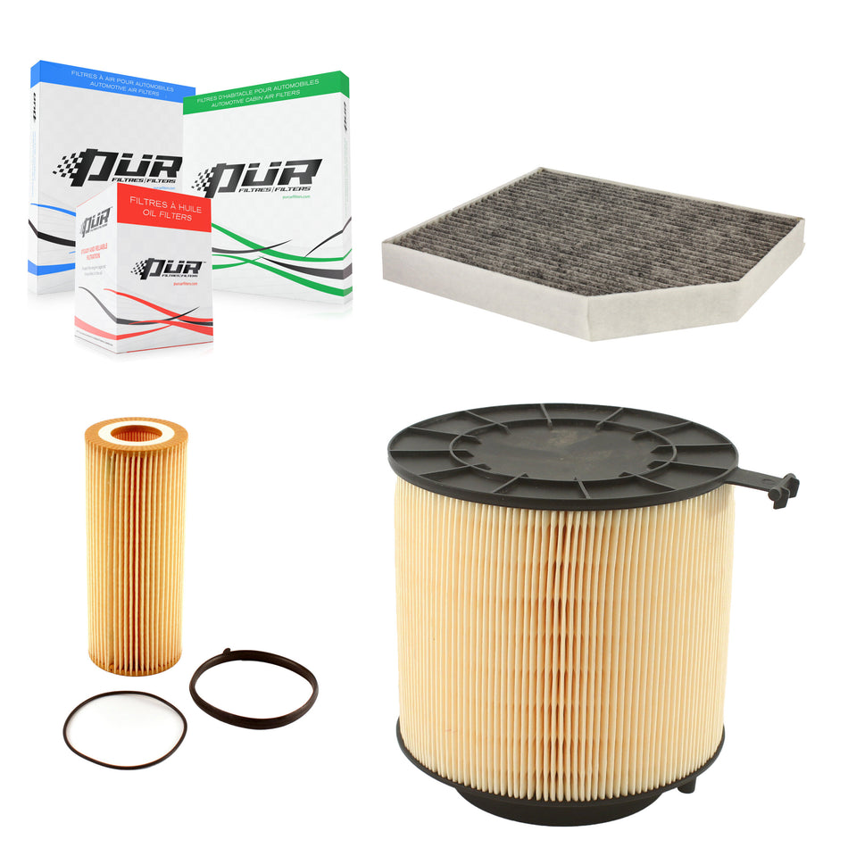 1x Air + 1x Cabin + 1x Engine Cartridge Oil Filter (3 Total) Kit For Audi Q5 S4 S5 SQ5 A5 KFM-100405