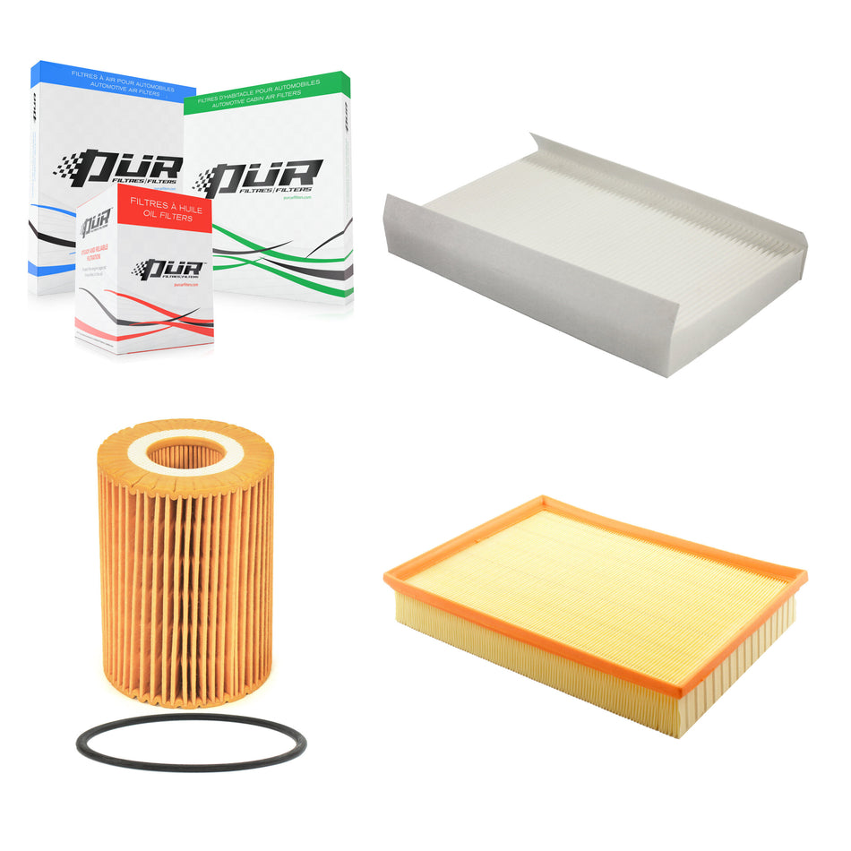 1x Air + 1x Cabin + 1x Engine Cartridge Oil Filter (3 Total) Kit For Mercedes-Benz 2500 KFM-100409