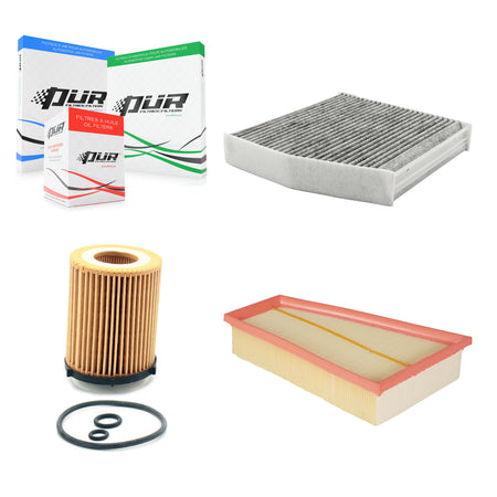 1x Air + 1x Cabin + 1x Engine Cartridge Oil Filter (3 Total) Kit For Mercedes-Benz GLA250 KFM-100411