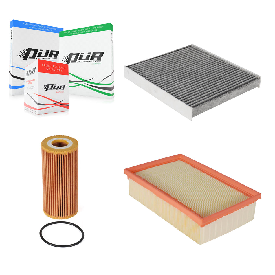 1x Air + 1x Cabin + 1x Engine Cartridge Oil Filter (3 Total) Kit For Volkswagen Tiguan Q3 KFM-100417