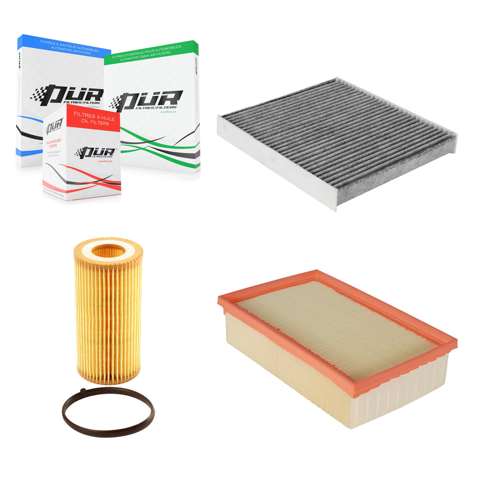 1x Air + 1x Cabin + 1x Engine Cartridge Oil Filter (3 Total) Kit For Audi TT RS Quattro KFM-100423