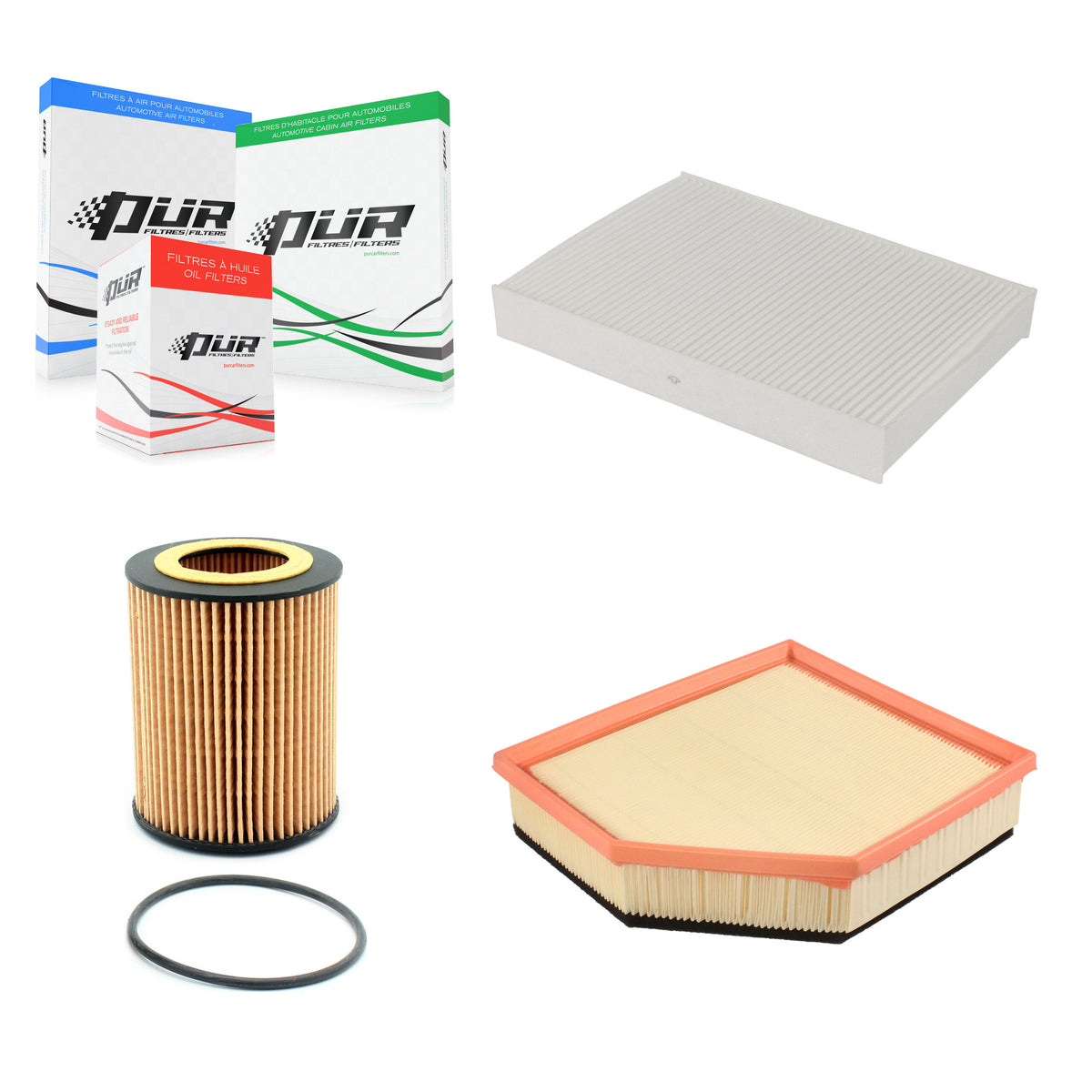 1x Air + 1x Cabin + 1x Engine Cartridge Oil Filter (3 Total) Kit For Volvo XC60 XC70 S60 KFM-100424