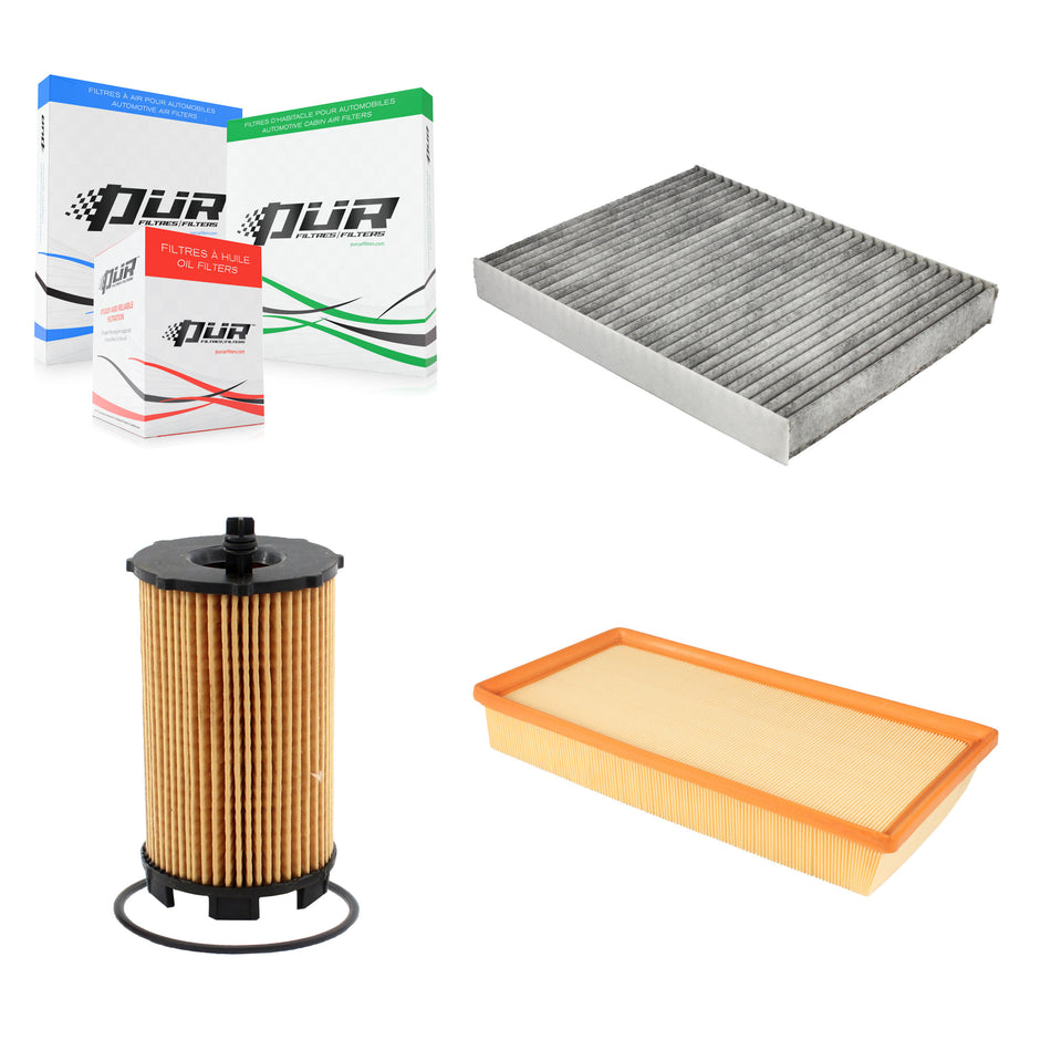 1x Air + 1x Cabin + 1x Engine Cartridge Oil Filter (3 Total) Kit For Audi Q7 Volkswagen KFM-100432