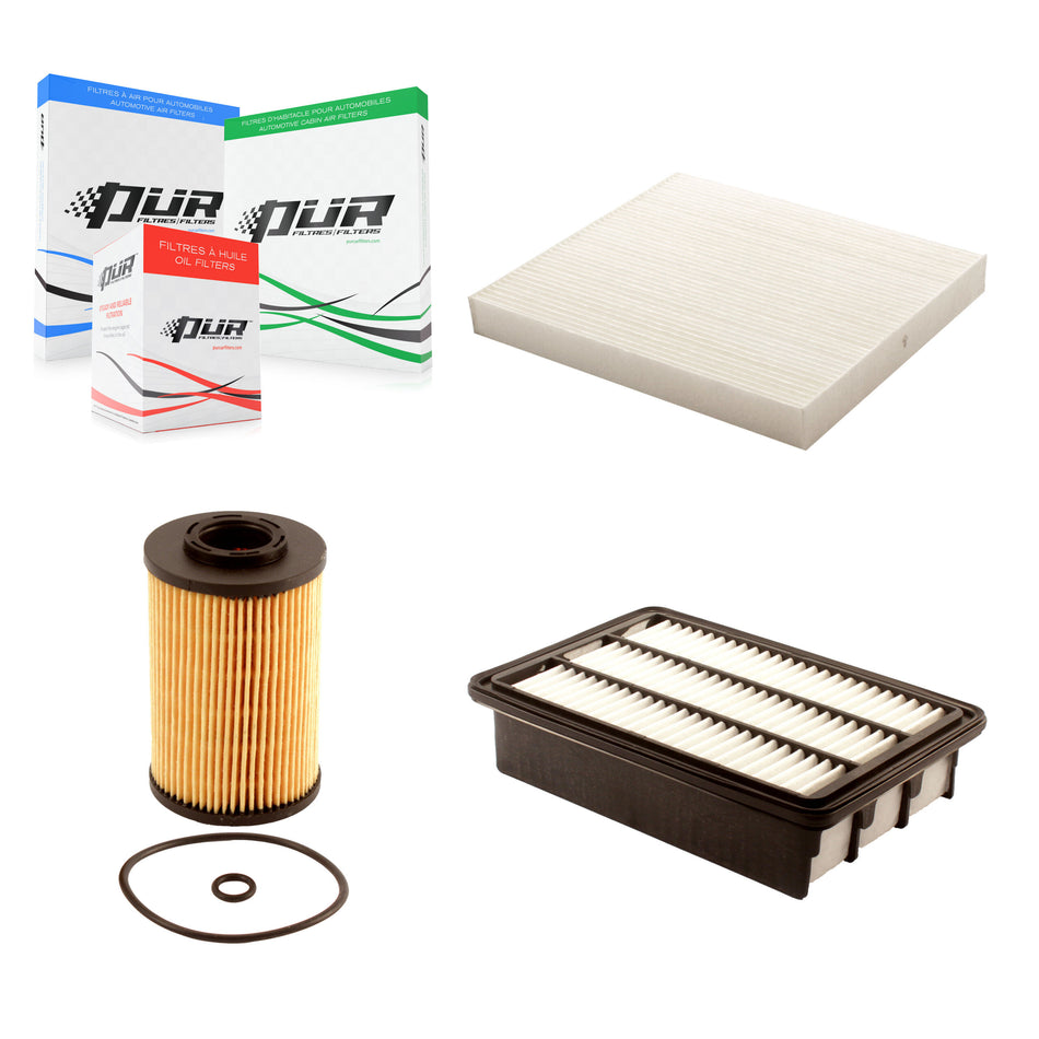 1x Air + 1x Cabin + 1x Engine Cartridge Oil Filter (3 Total) Kit For Hyundai Santa Fe KFM-100440