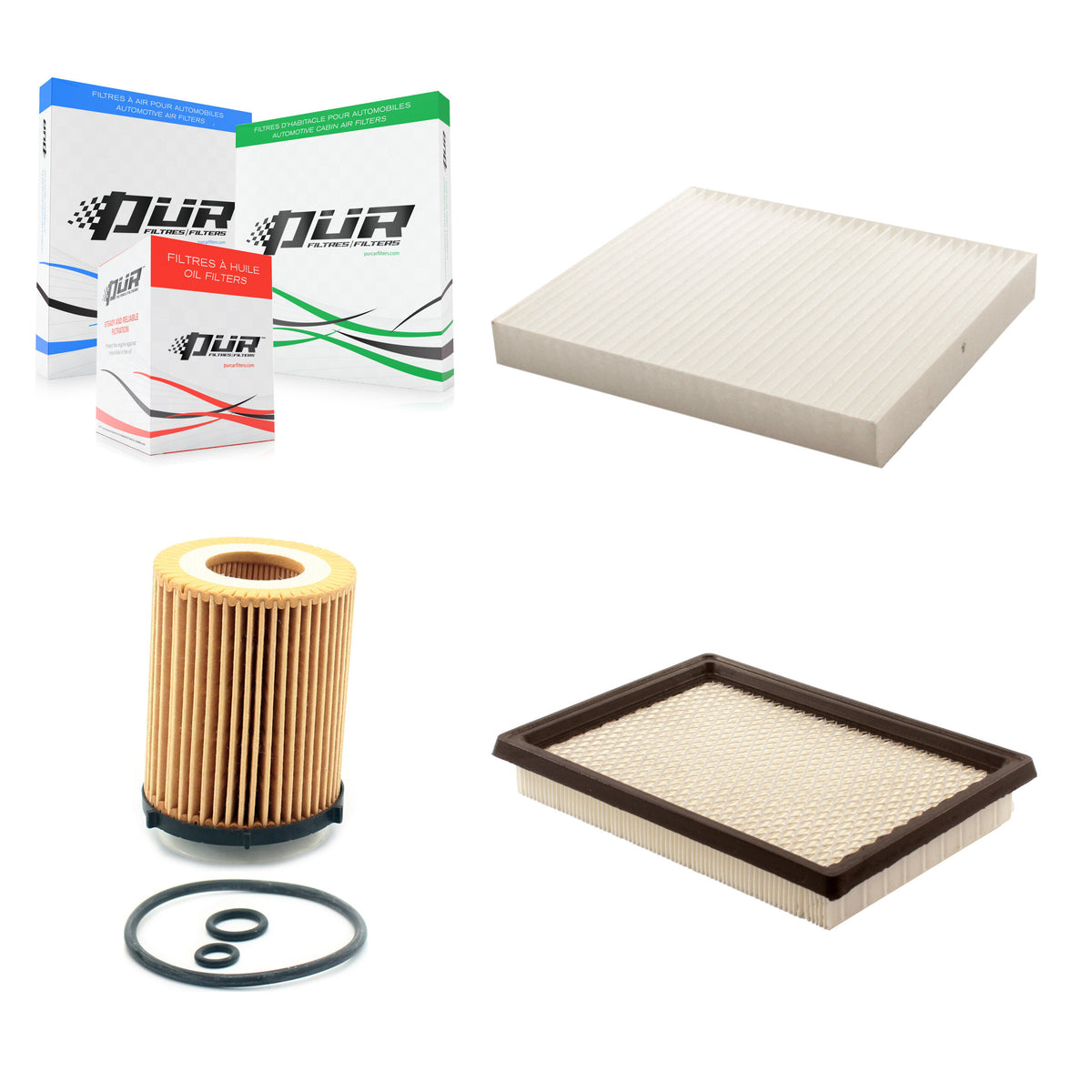 1x Air + 1x Cabin + 1x Engine Cartridge Oil Filter (3 Total) Kit For 17 INFINITI Q60 2.0L KFM-100451