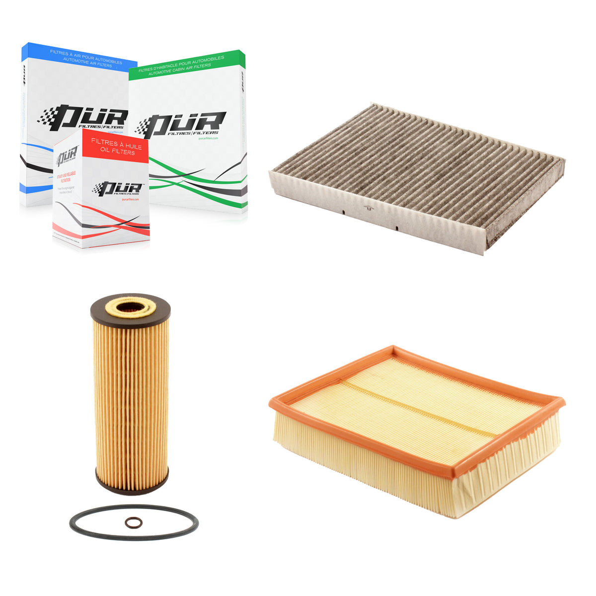 1x Air + 1x Cabin + 1x Engine Cartridge Oil Filter (3 Total) Kit For Volkswagen Passat KFM-100455