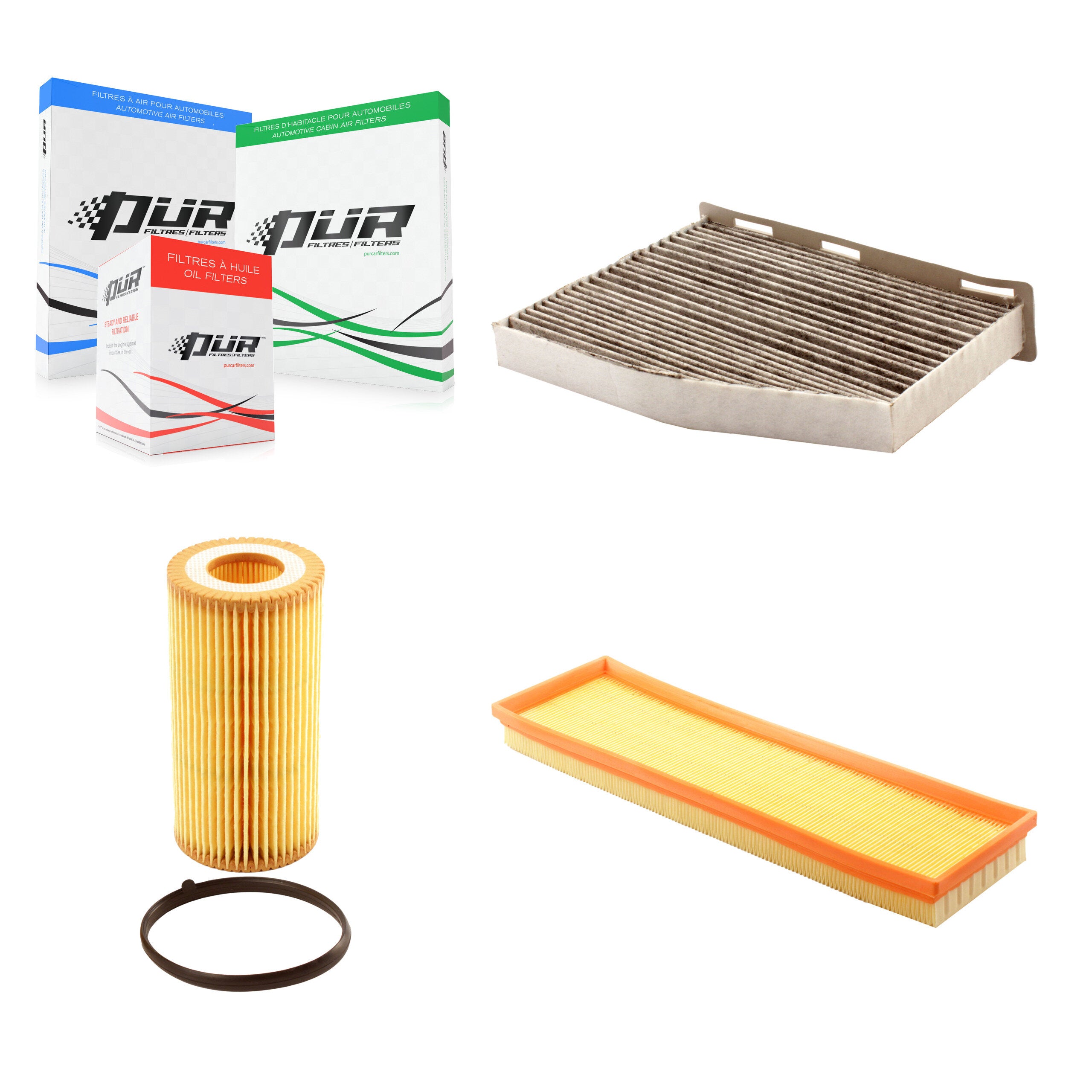 1x Air + 1x Cabin + 1x Engine Cartridge Oil Filter (3 Total) Kit For Volkswagen Jetta KFM-100458