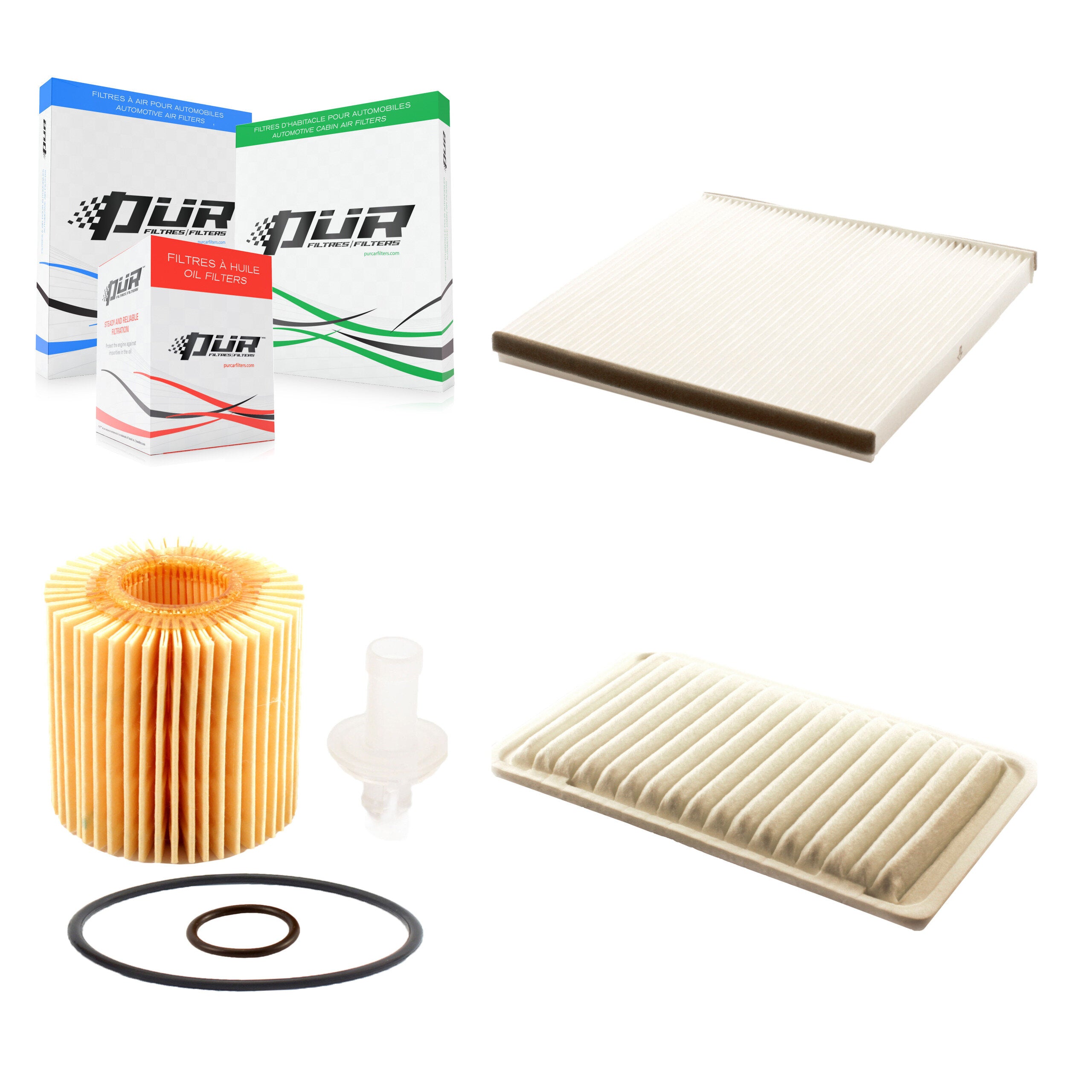 1x Air + 1x Cabin + 1x Engine Cartridge Oil Filter (3 Total) Kit For Toyota Sienna Lexus KFM-100473