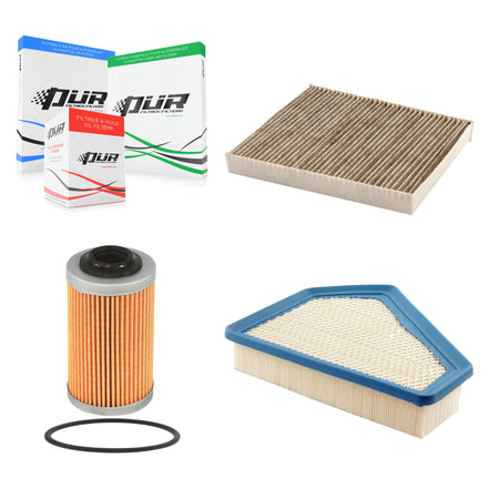 1x Air + 1x Cabin + 1x Engine Cartridge Oil Filter (3 Total) Kit For Cadillac CTS KFM-100477
