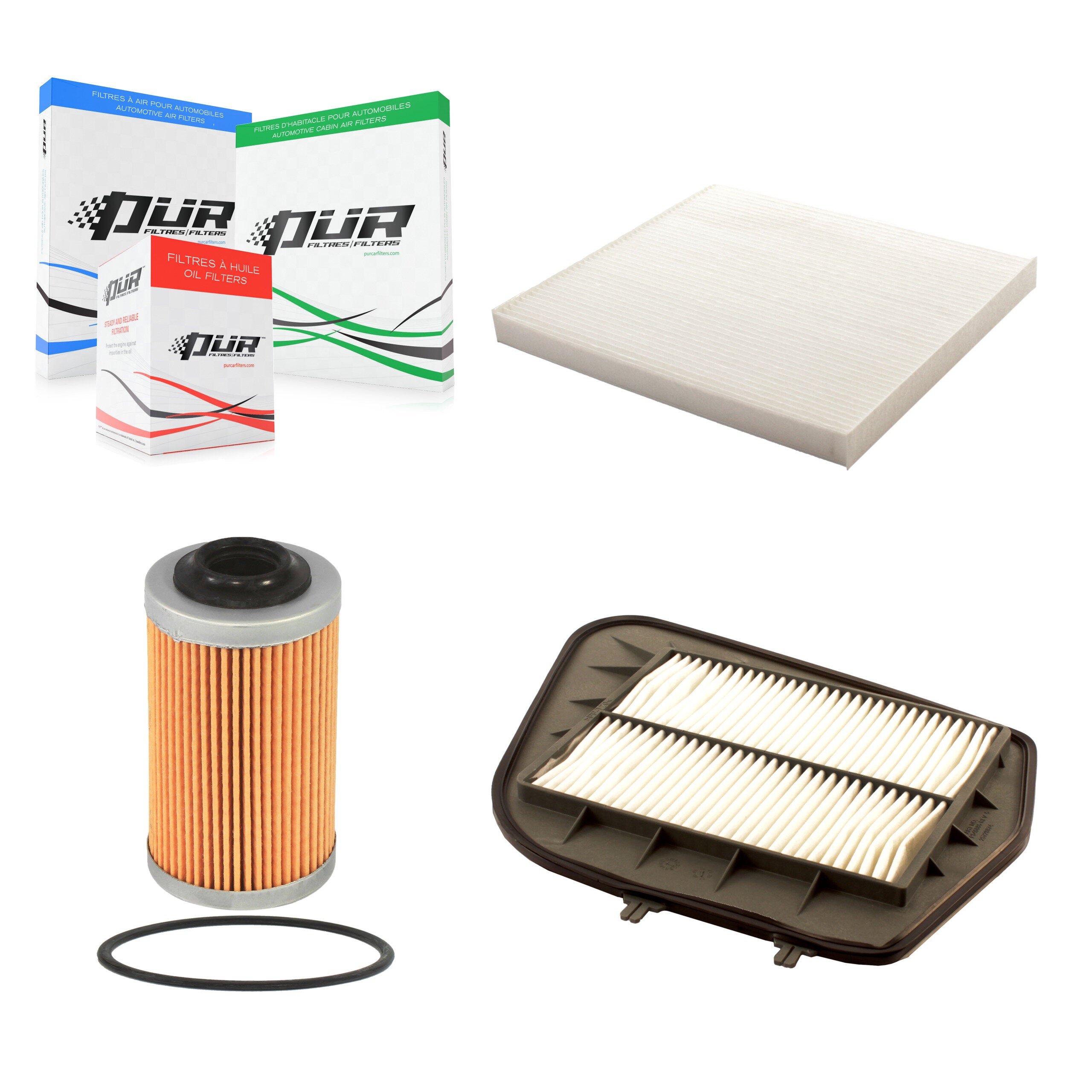 1x Air + 1x Cabin + 1x Engine Cartridge Oil Filter (3 Total) Kit For Cadillac CTS KFM-100486