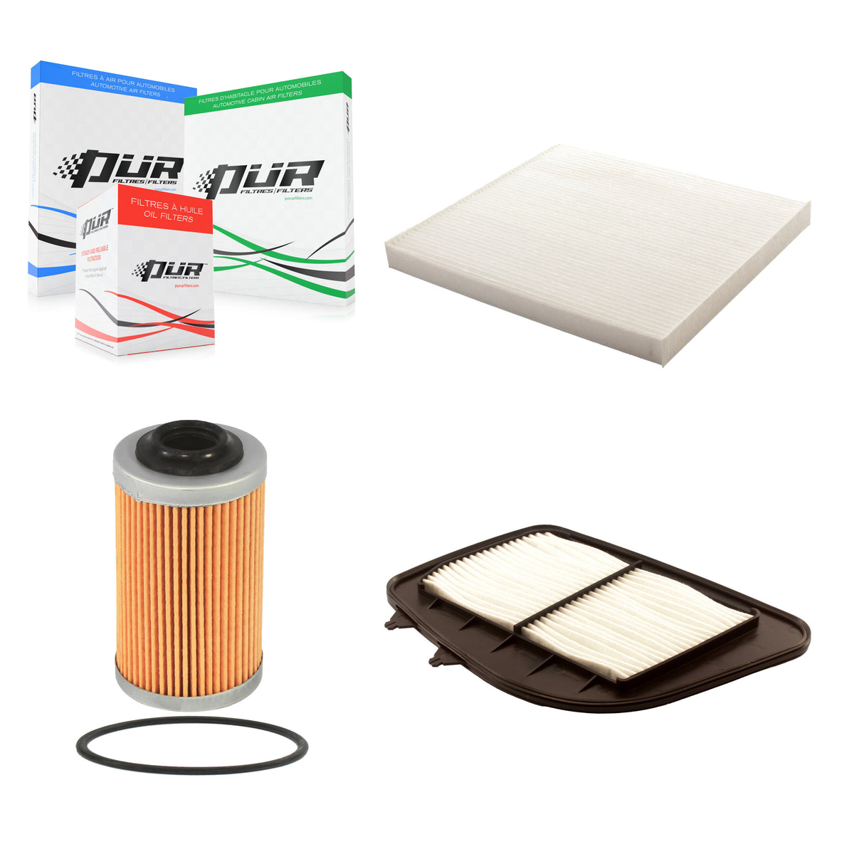 1x Air + 1x Cabin + 1x Engine Cartridge Oil Filter (3 Total) Kit For Cadillac STS SRX KFM-100487