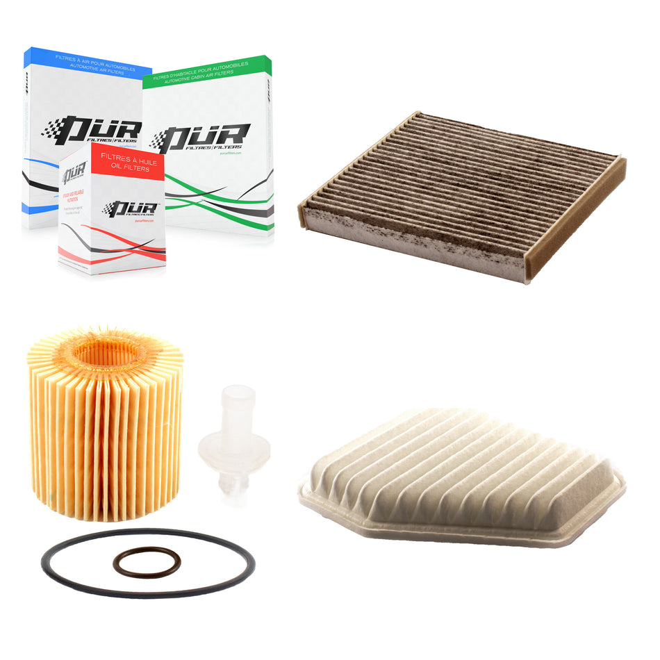 1x Air + 1x Cabin + 1x Engine Cartridge Oil Filter (3 Total) Kit For Toyota RAV4 Camry tC KFM-100501