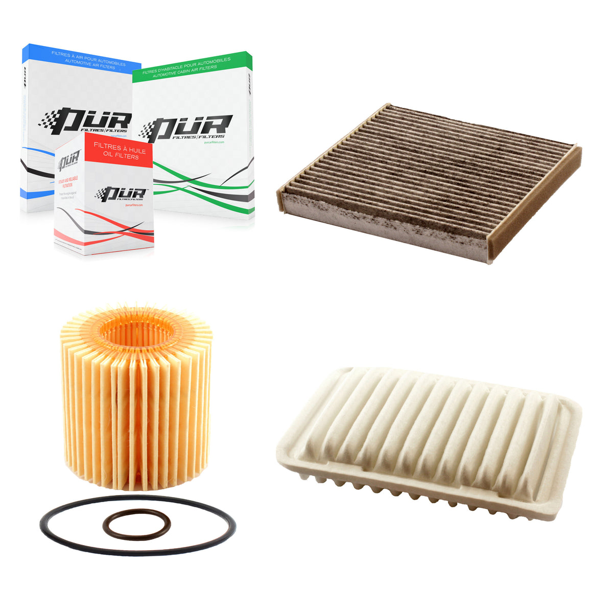 1x Air + 1x Cabin + 1x Engine Cartridge Oil Filter (3 Total) Kit For Toyota Corolla Vibe KFM-100512