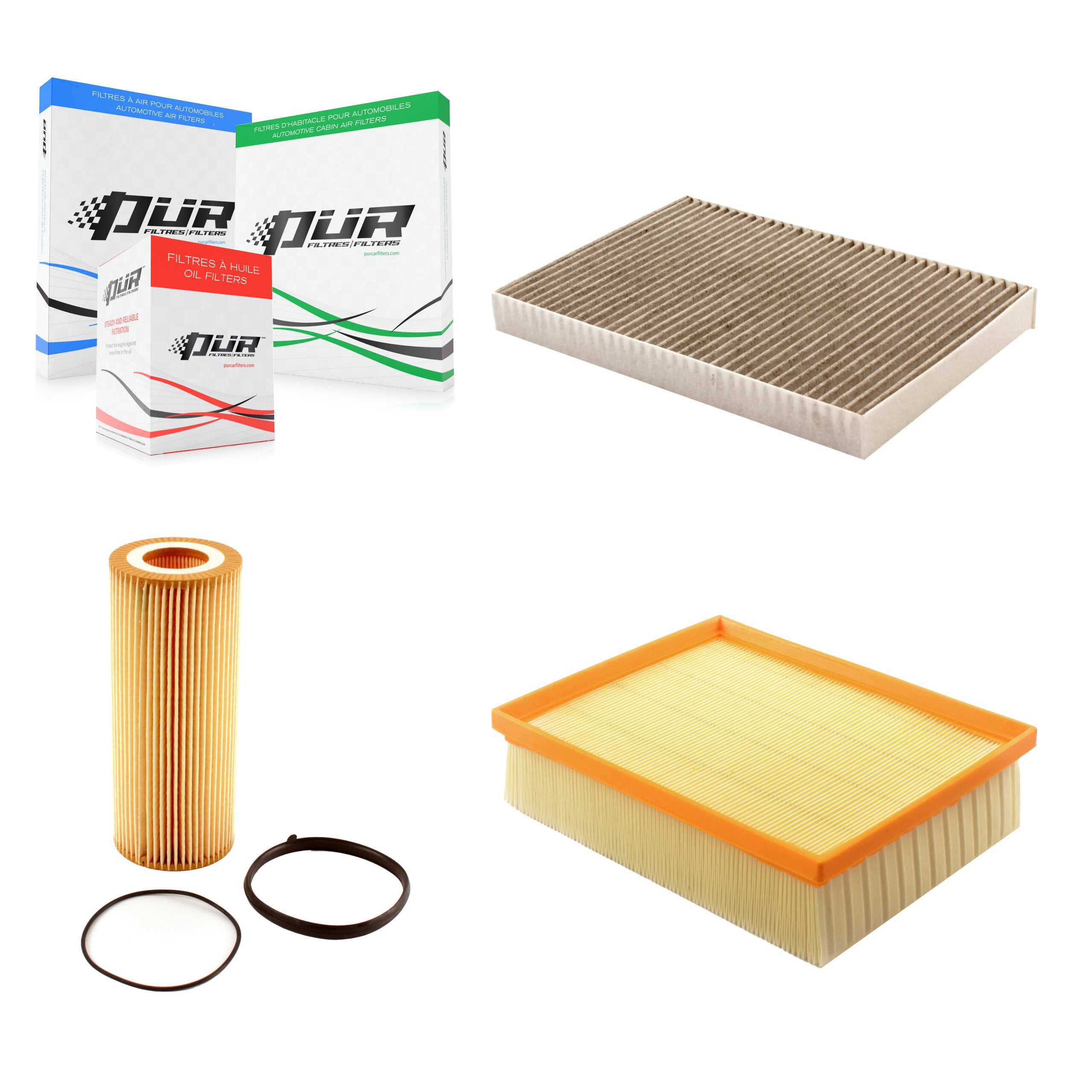 1x Air + 1x Cabin + 1x Engine Cartridge Oil Filter (3 Total) Kit For Audi A4 Quattro 3.2L KFM-100518
