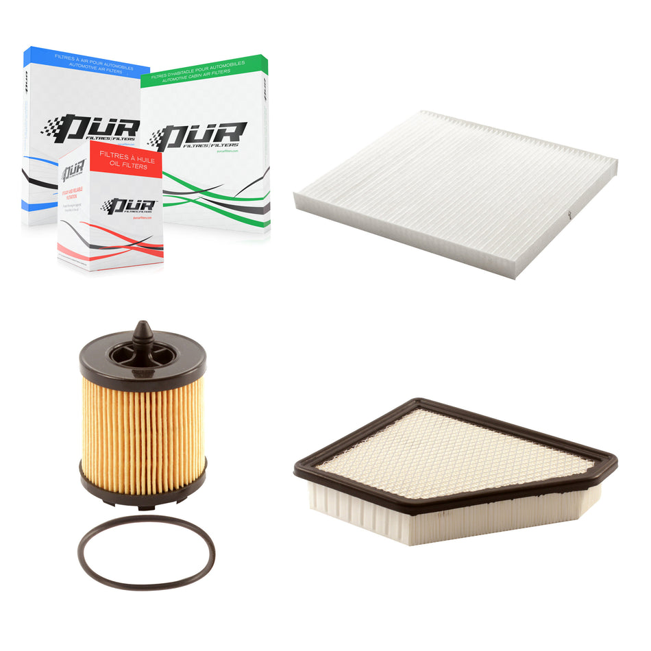 1x Air + 1x Cabin + 1x Engine Cartridge Oil Filter (3 Total) Kit For Chevrolet Equinox KFM-100523