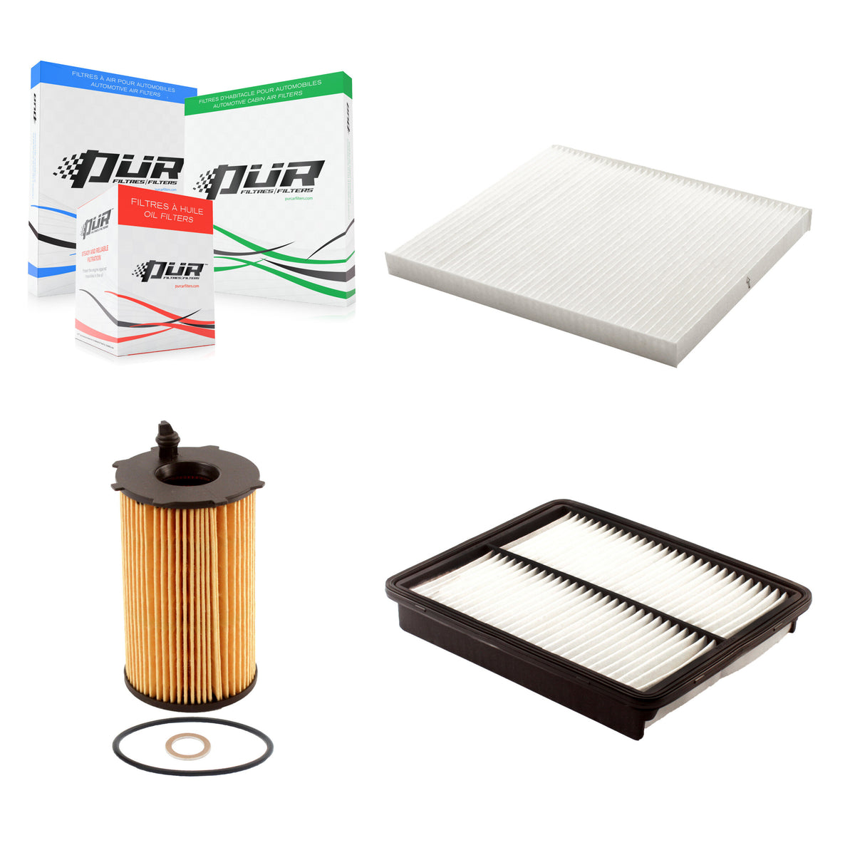 1x Air + 1x Cabin + 1x Engine Cartridge Oil Filter (3 Total) Kit For Hyundai Santa Fe KFM-100524