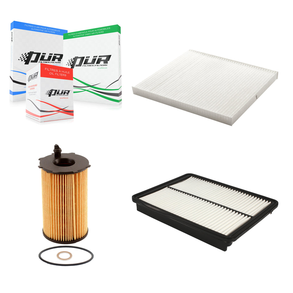 1x Air + 1x Cabin + 1x Engine Cartridge Oil Filter (3 Total) Kit For Hyundai Santa Fe XL KFM-100526