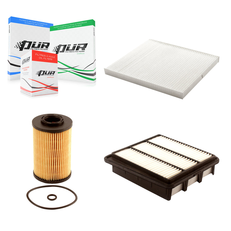 1x Air + 1x Cabin + 1x Engine Cartridge Oil Filter (3 Total) Kit For Hyundai Azera 3.3L KFM-100530