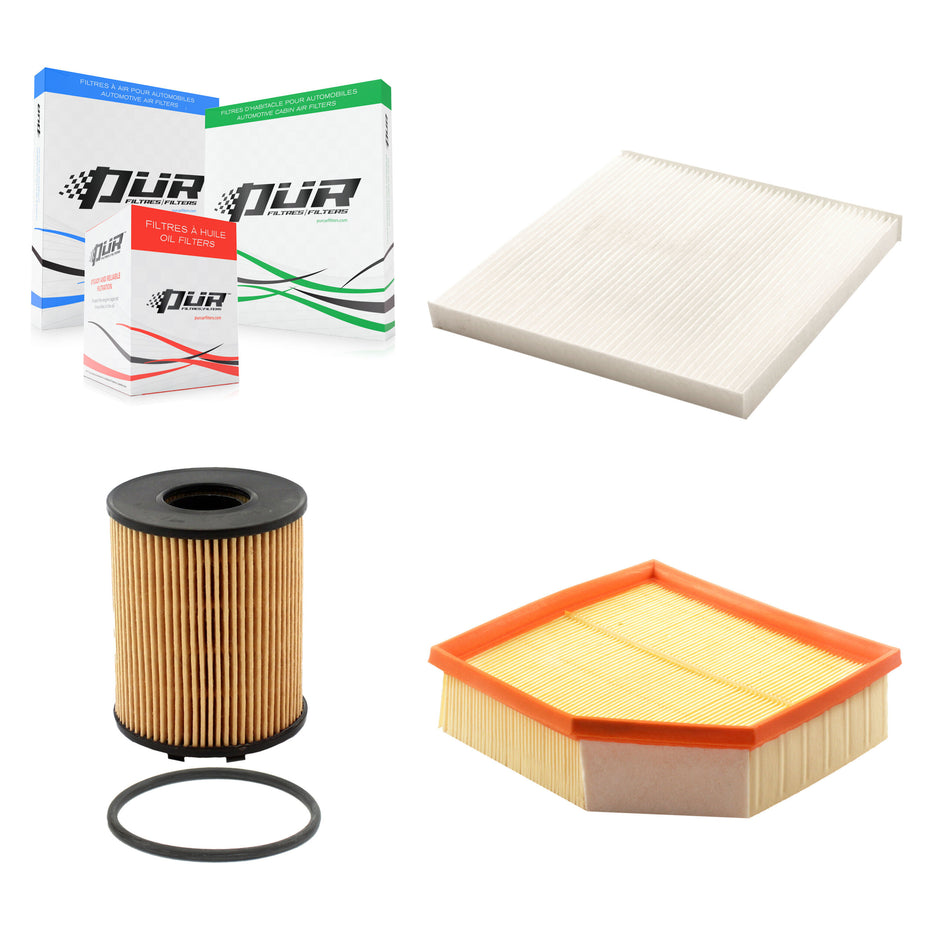1x Air + 1x Cabin + 1x Engine Cartridge Oil Filter (3 Total) Kit For Dodge Dart 1.4L KFM-100537